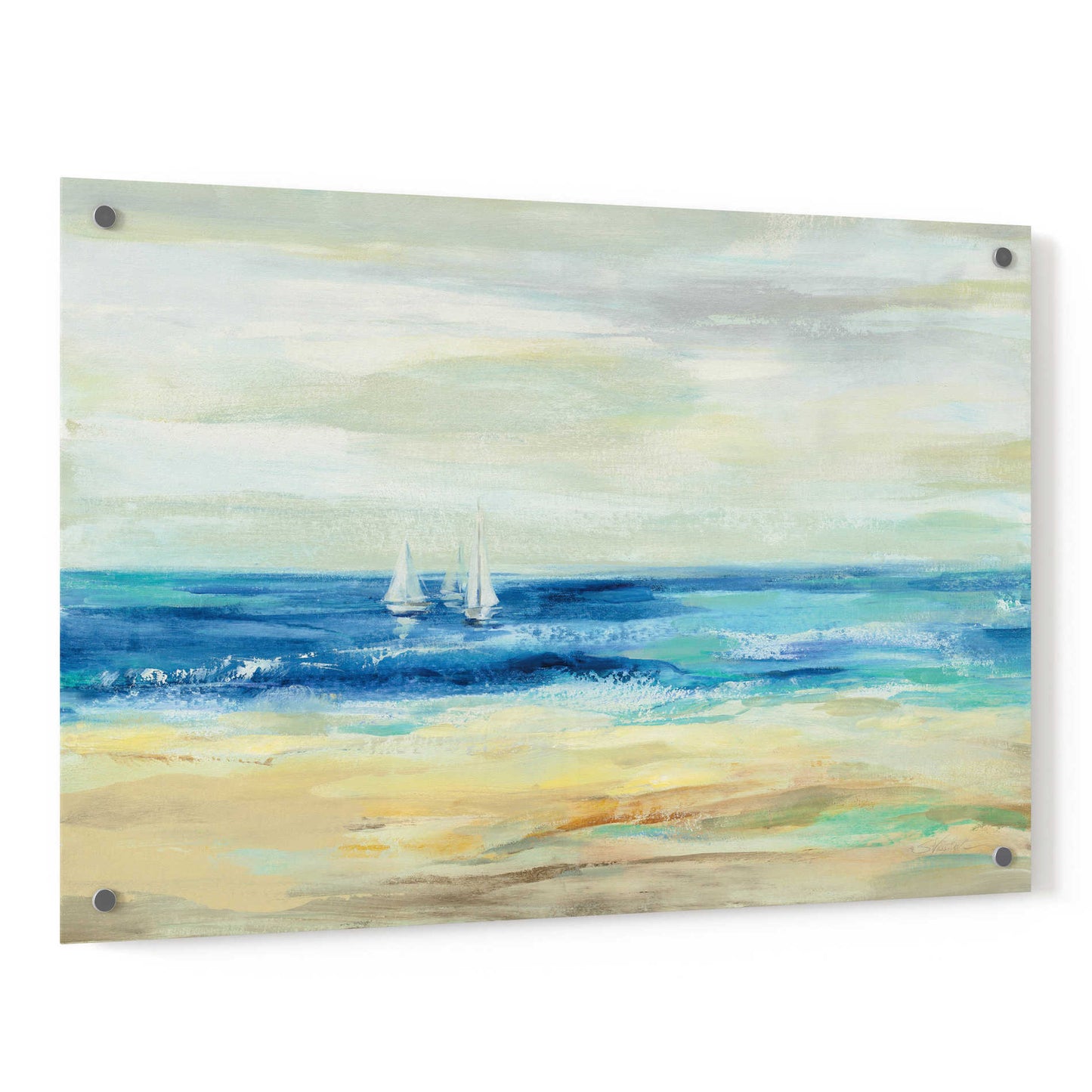 Epic Art 'Sand and Sea' by Silvia Vassileva, Acrylic Glass Wall Art,36x24