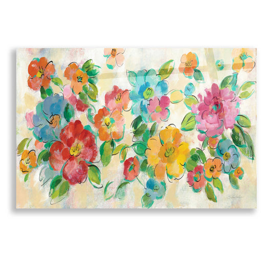 Epic Art 'Playful Floral Trio I' by Silvia Vassileva, Acrylic Glass Wall Art