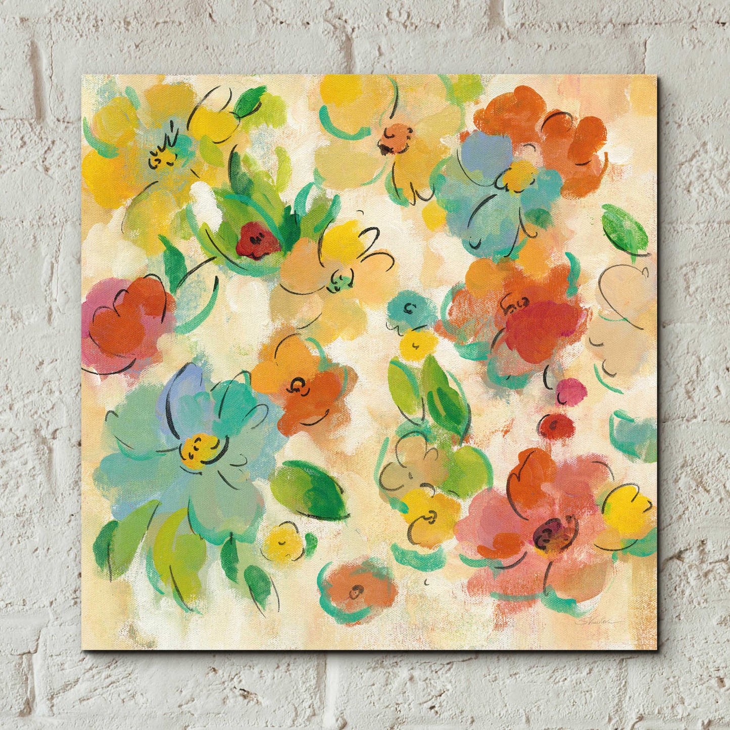 Epic Art 'Playful Floral Trio II' by Silvia Vassileva, Acrylic Glass Wall Art,12x12