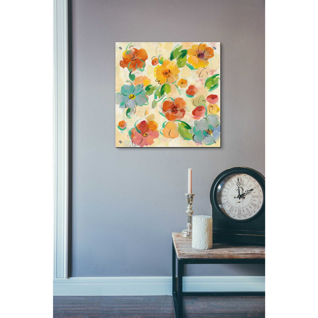 Epic Art 'Playful Floral Trio III' by Silvia Vassileva, Acrylic Glass Wall Art,24x24