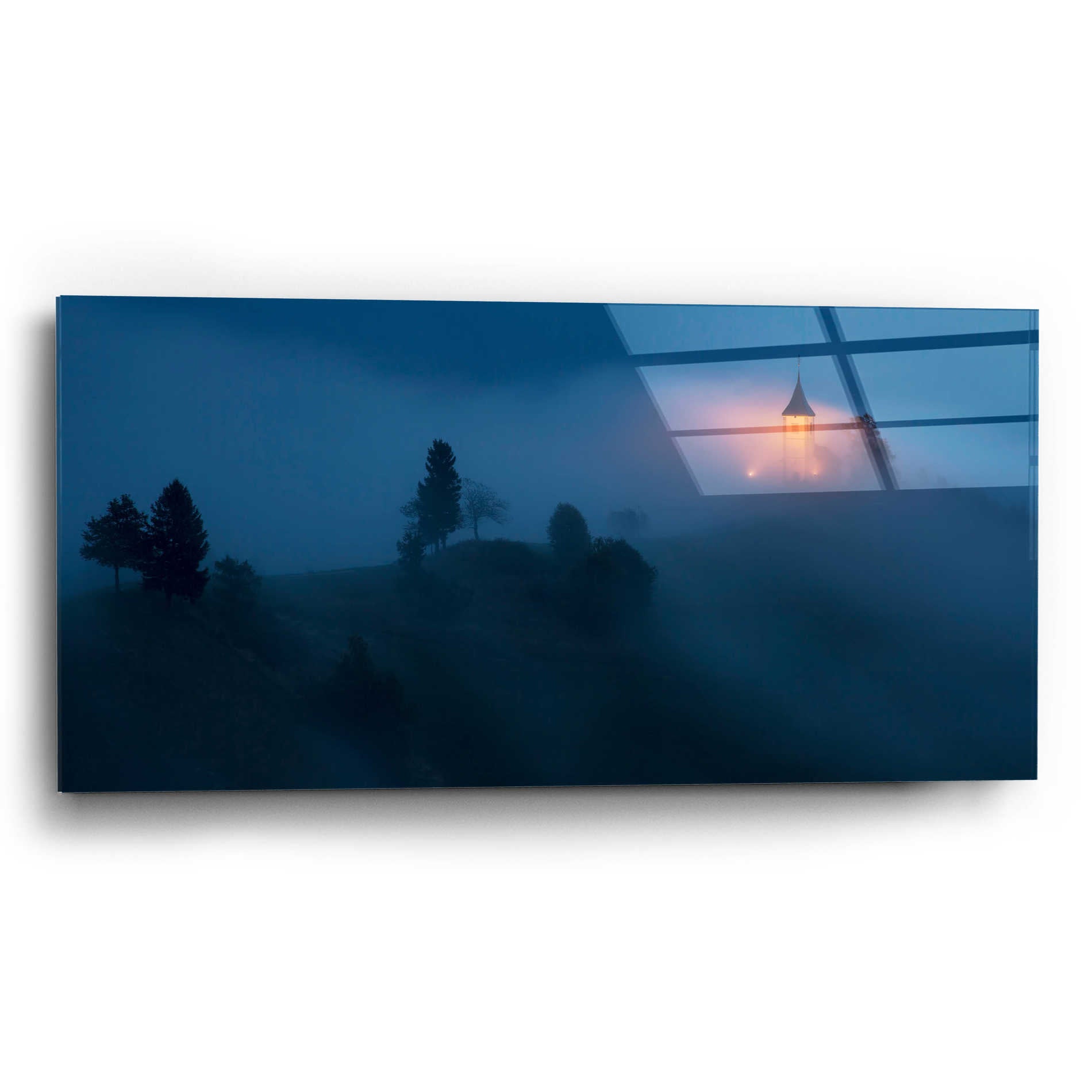 Epic Art 'Fog Rolls In' by Larry Malvin, Acrylic Glass Wall Art,24x12