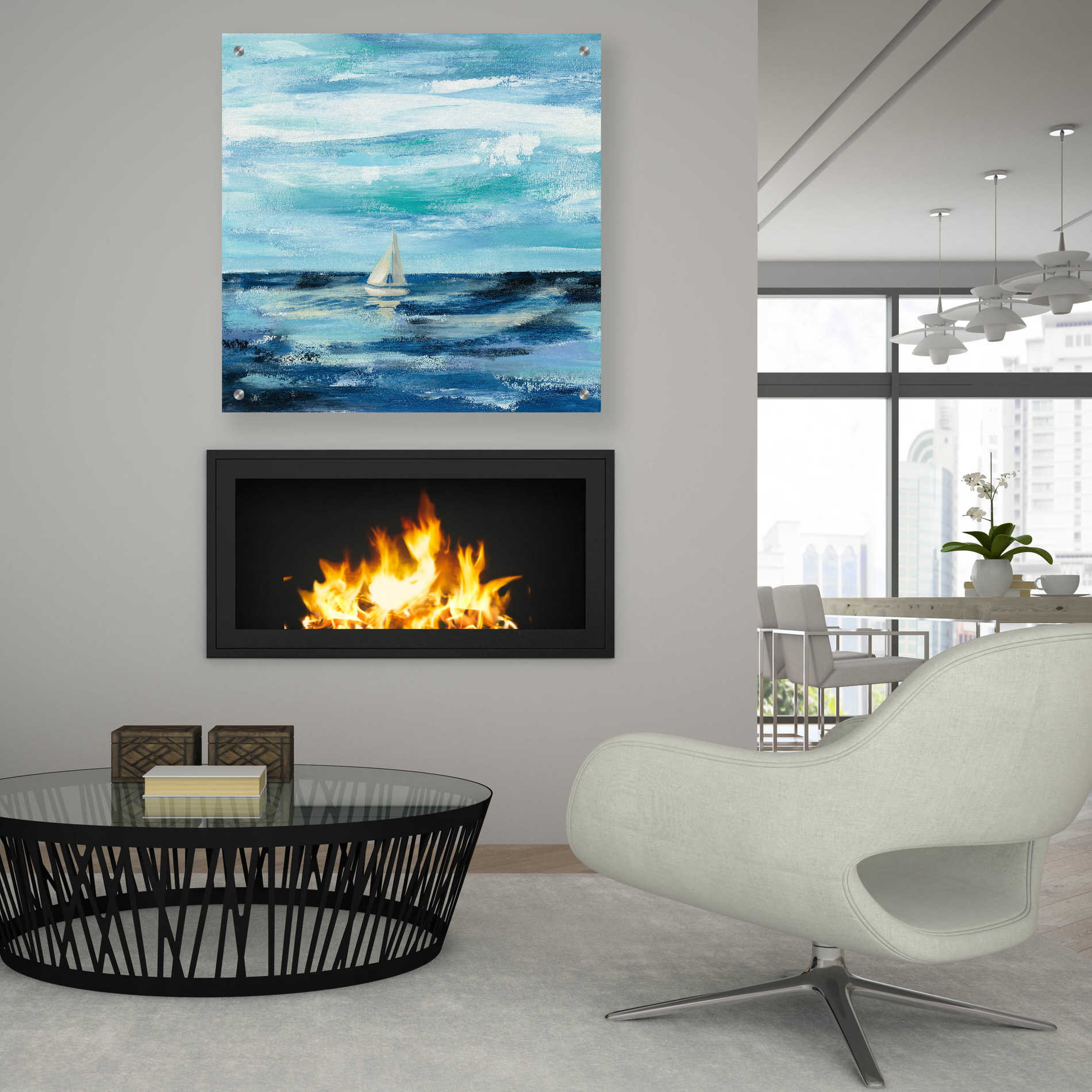 Epic Art 'Black Sea II' by Silvia Vassileva, Acrylic Glass Wall Art,36x36