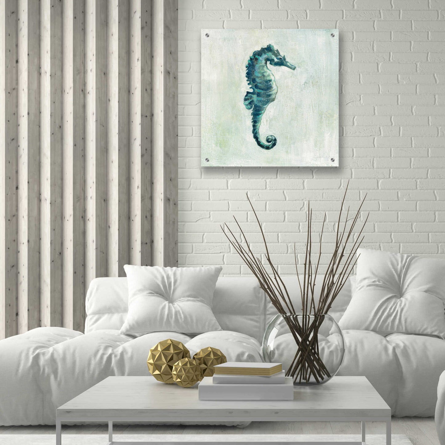 Epic Art 'Indigo Sea Life I Grey' by Silvia Vassileva, Acrylic Glass Wall Art,24x24