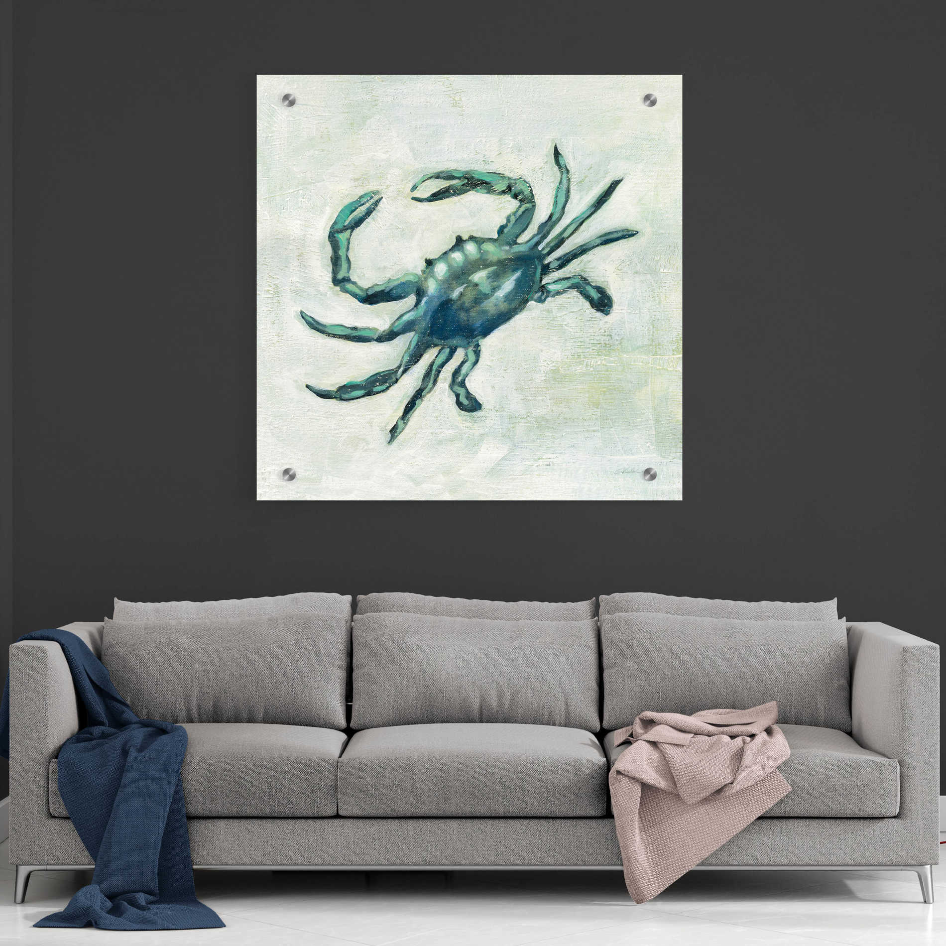 Epic Art 'Indigo Sea Life II' by Silvia Vassileva, Acrylic Glass Wall Art,36x36