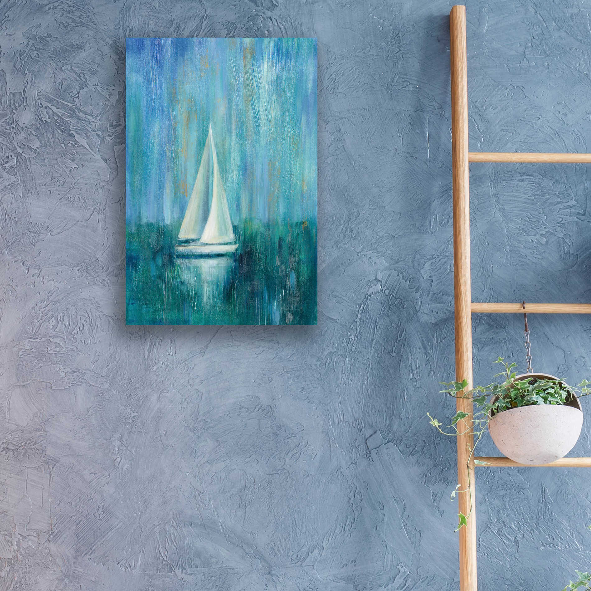 Epic Art 'Sailboat Simplicity I' by Silvia Vassileva, Acrylic Glass Wall Art,16x24