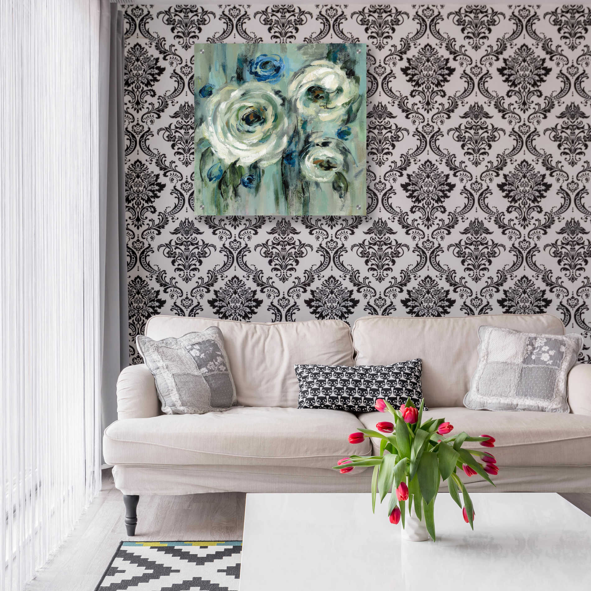 Epic Art 'Big Sage Flowers' by Silvia Vassileva, Acrylic Glass Wall Art,24x24