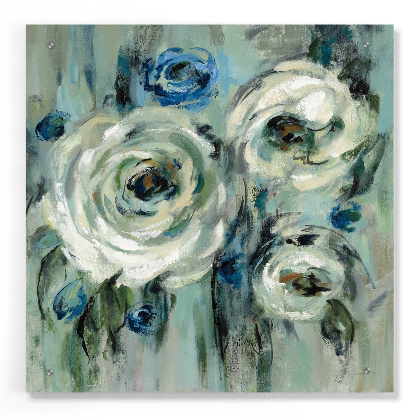 Epic Art 'Big Sage Flowers' by Silvia Vassileva, Acrylic Glass Wall Art,24x24