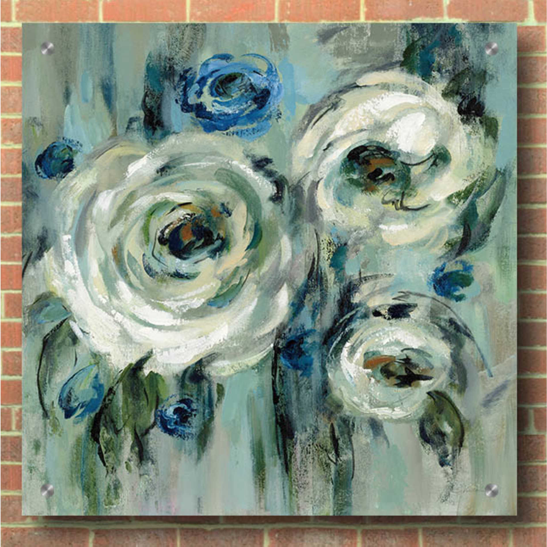 Epic Art 'Big Sage Flowers' by Silvia Vassileva, Acrylic Glass Wall Art,36x36