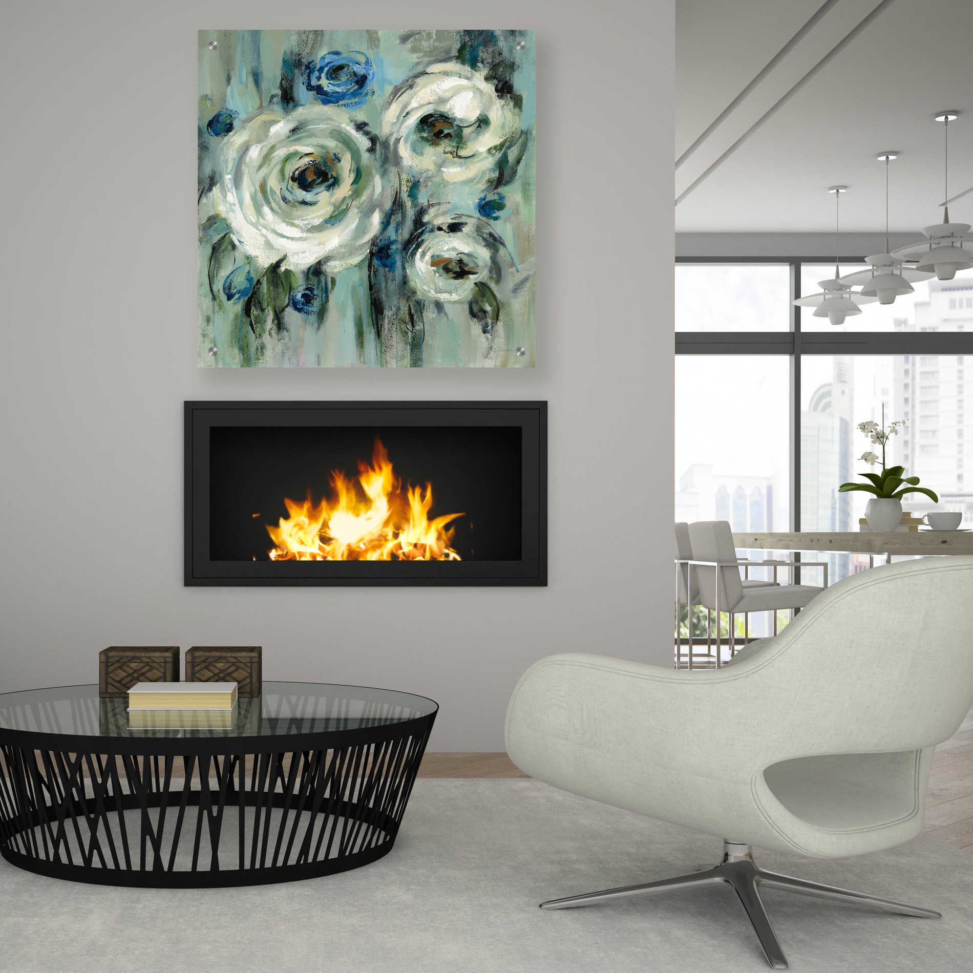 Epic Art 'Big Sage Flowers' by Silvia Vassileva, Acrylic Glass Wall Art,36x36