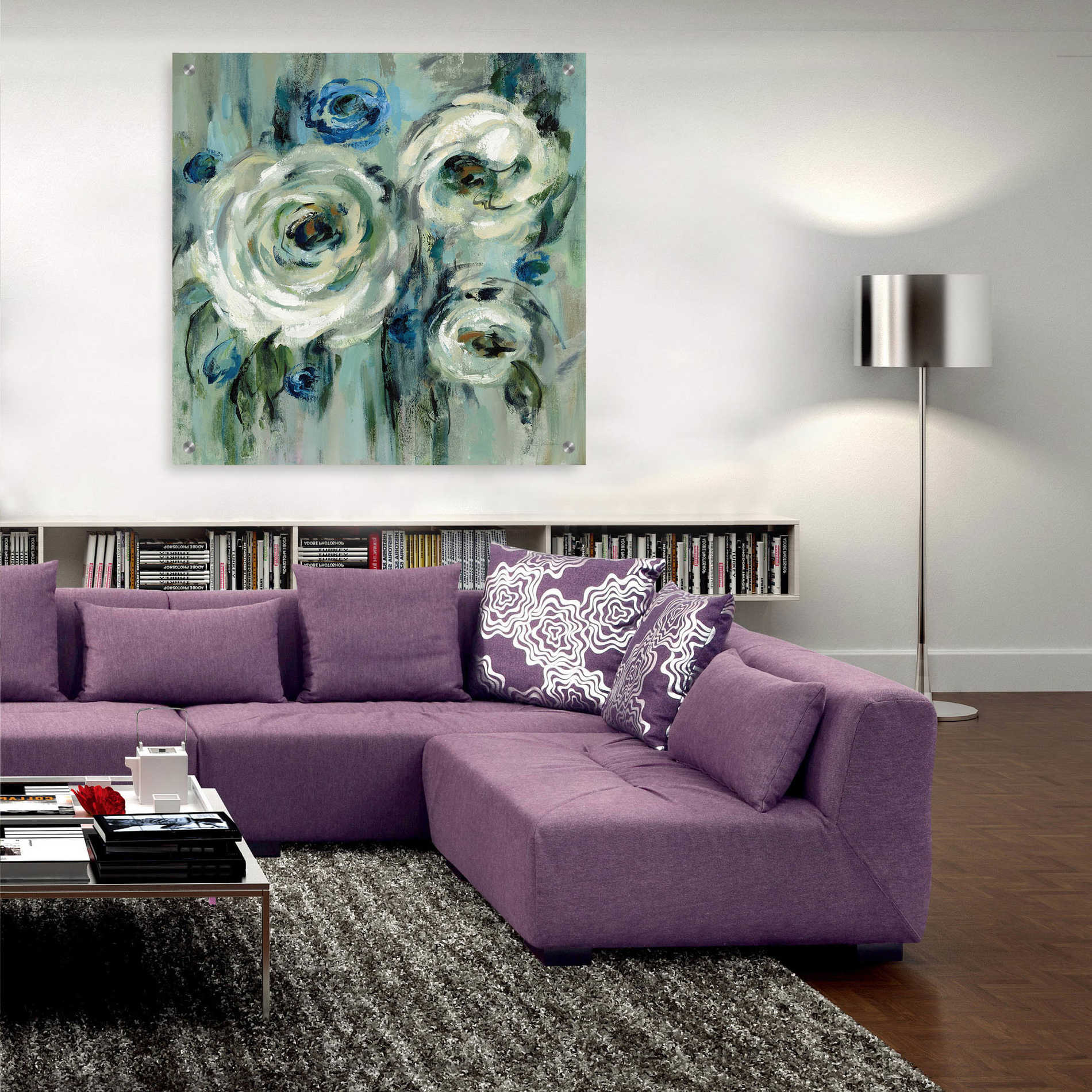 Epic Art 'Big Sage Flowers' by Silvia Vassileva, Acrylic Glass Wall Art,36x36