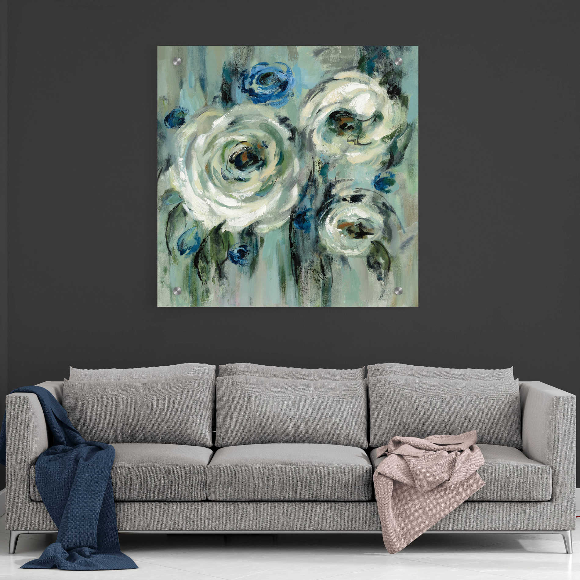 Epic Art 'Big Sage Flowers' by Silvia Vassileva, Acrylic Glass Wall Art,36x36