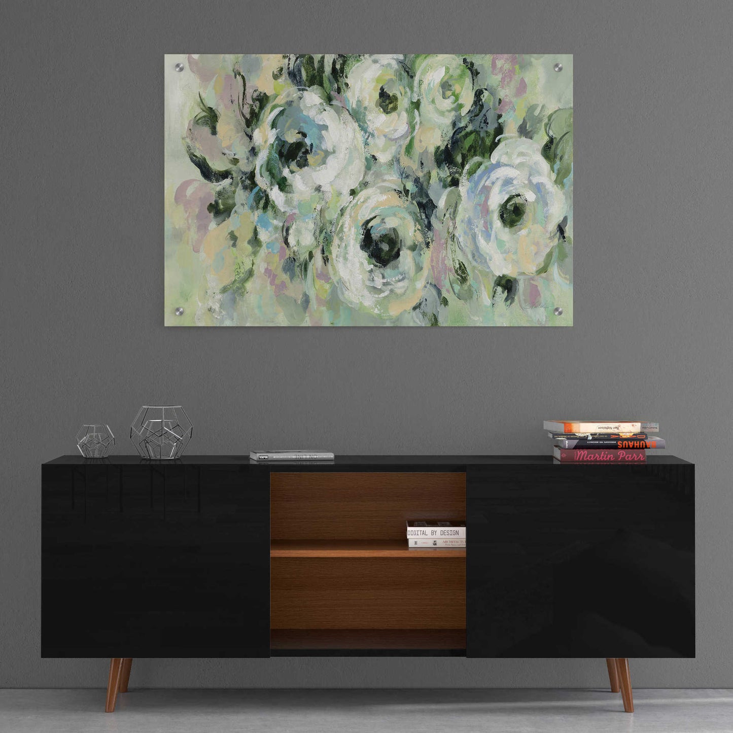 Epic Art 'Sage and Lavender Peonies' by Silvia Vassileva, Acrylic Glass Wall Art,36x24