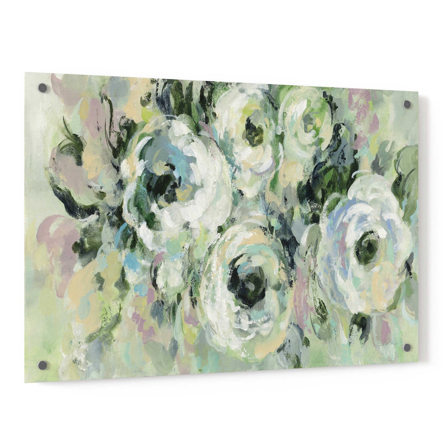 Epic Art 'Sage and Lavender Peonies' by Silvia Vassileva, Acrylic Glass Wall Art,36x24