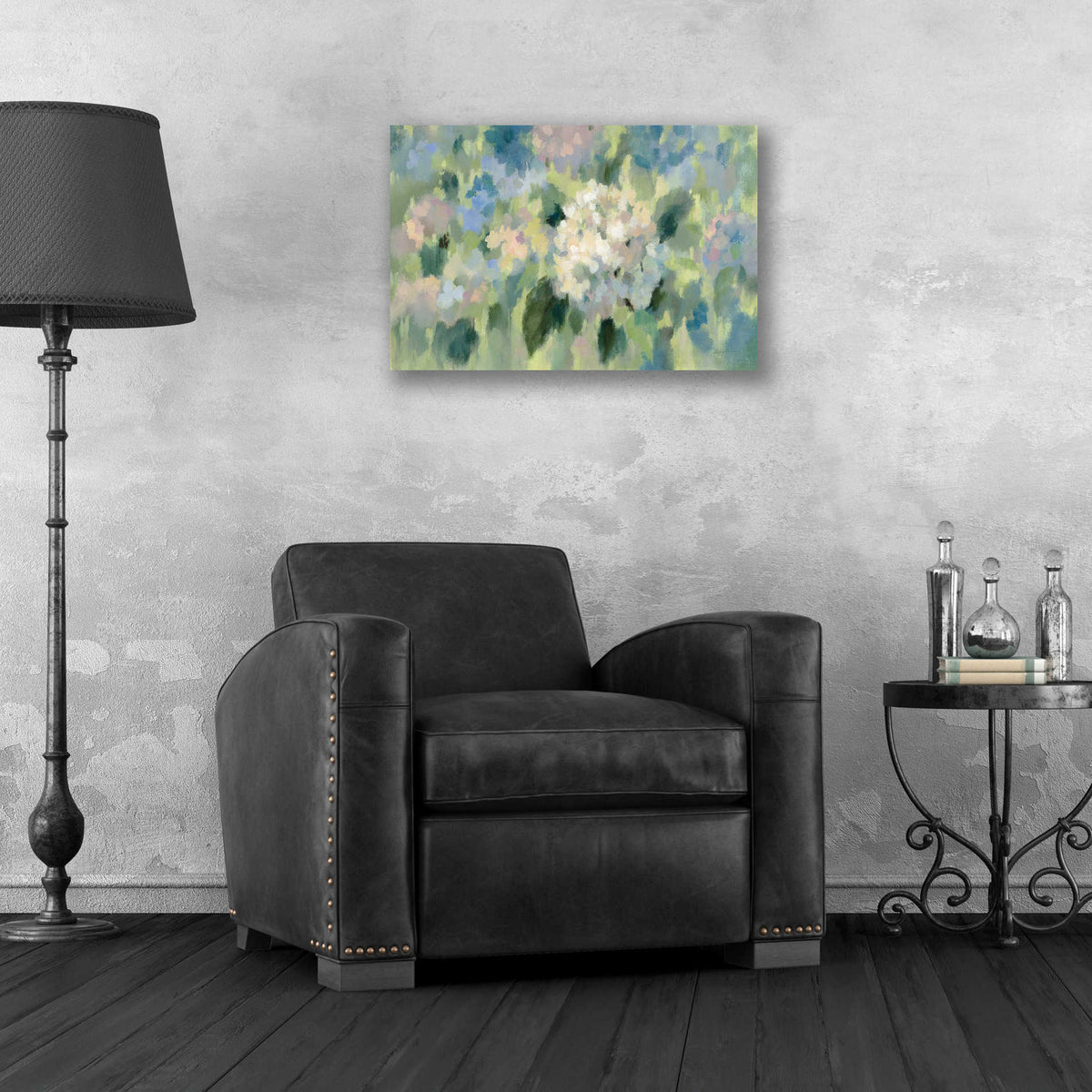 Epic Art 'Hydrangea Mosaic' by Silvia Vassileva, Acrylic Glass Wall Art,24x16