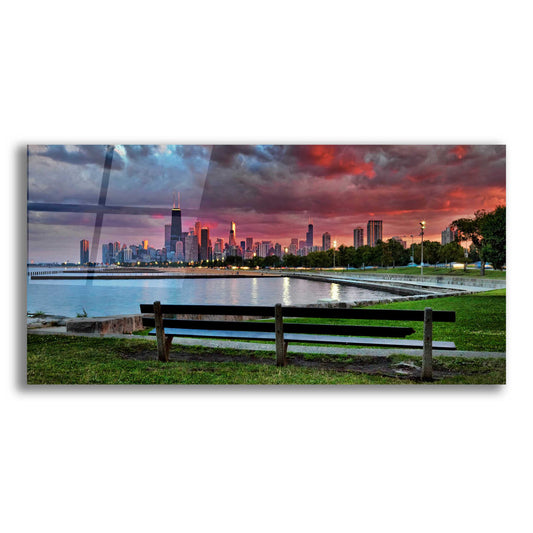 Epic Art 'North Avenue Beach at Sunset' by Larry Malvin, Acrylic Glass Wall Art,2:1