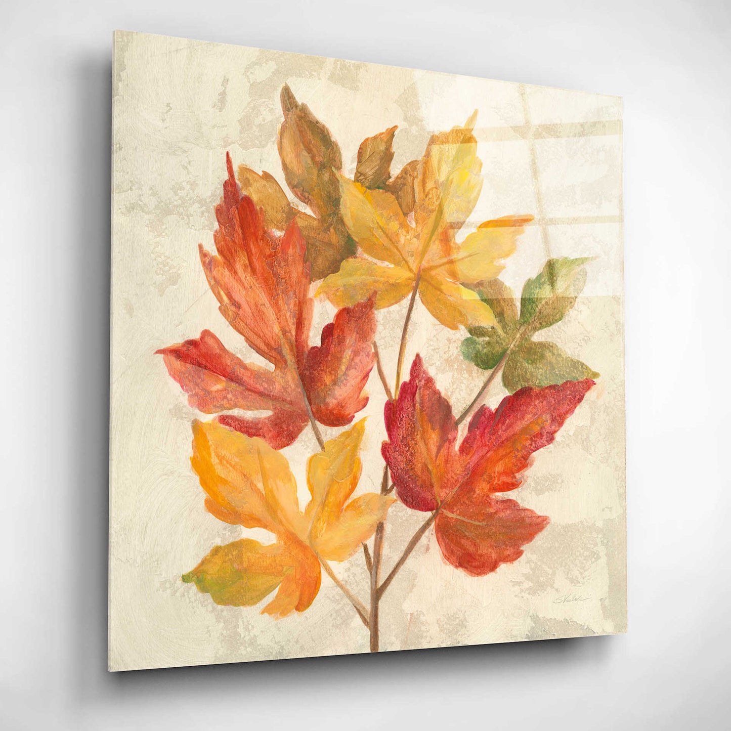 Epic Art 'November Leaves IV' by Silvia Vassileva, Acrylic Glass Wall Art,12x12