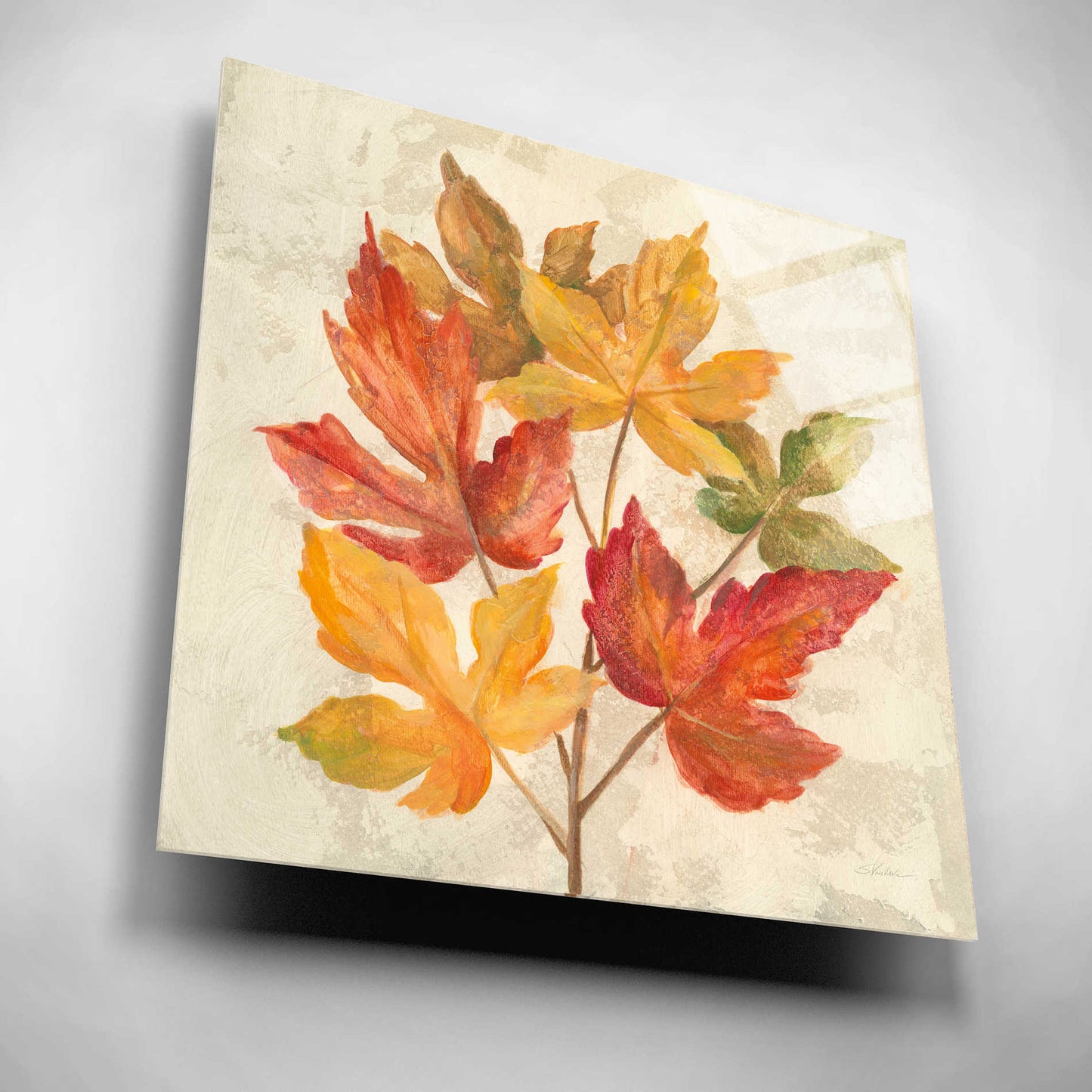 Epic Art 'November Leaves IV' by Silvia Vassileva, Acrylic Glass Wall Art,12x12