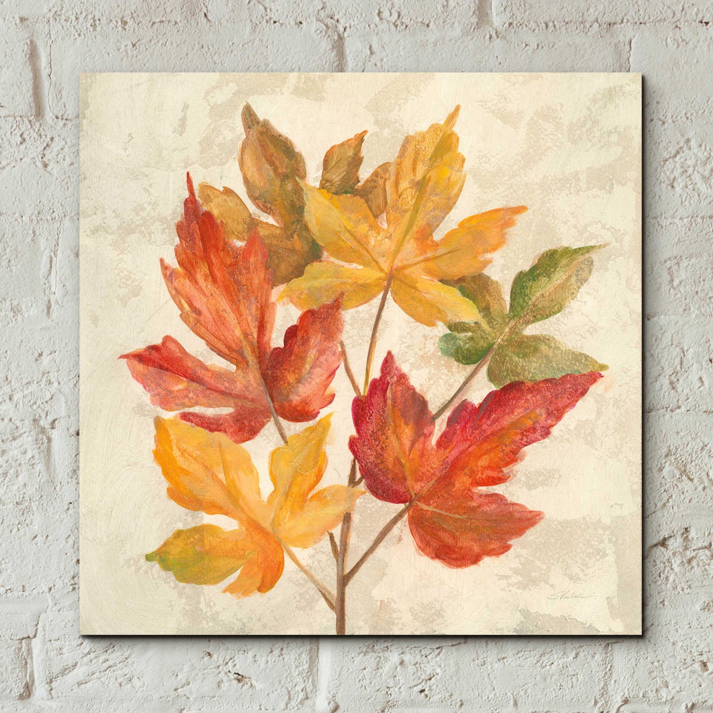 Epic Art 'November Leaves IV' by Silvia Vassileva, Acrylic Glass Wall Art,12x12