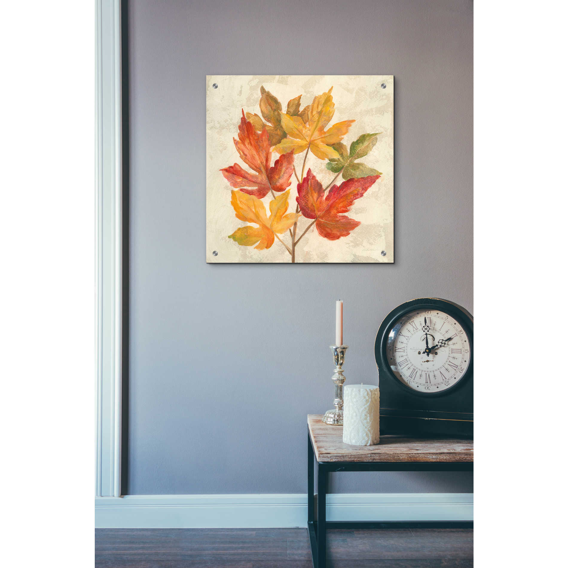 Epic Art 'November Leaves IV' by Silvia Vassileva, Acrylic Glass Wall Art,24x24