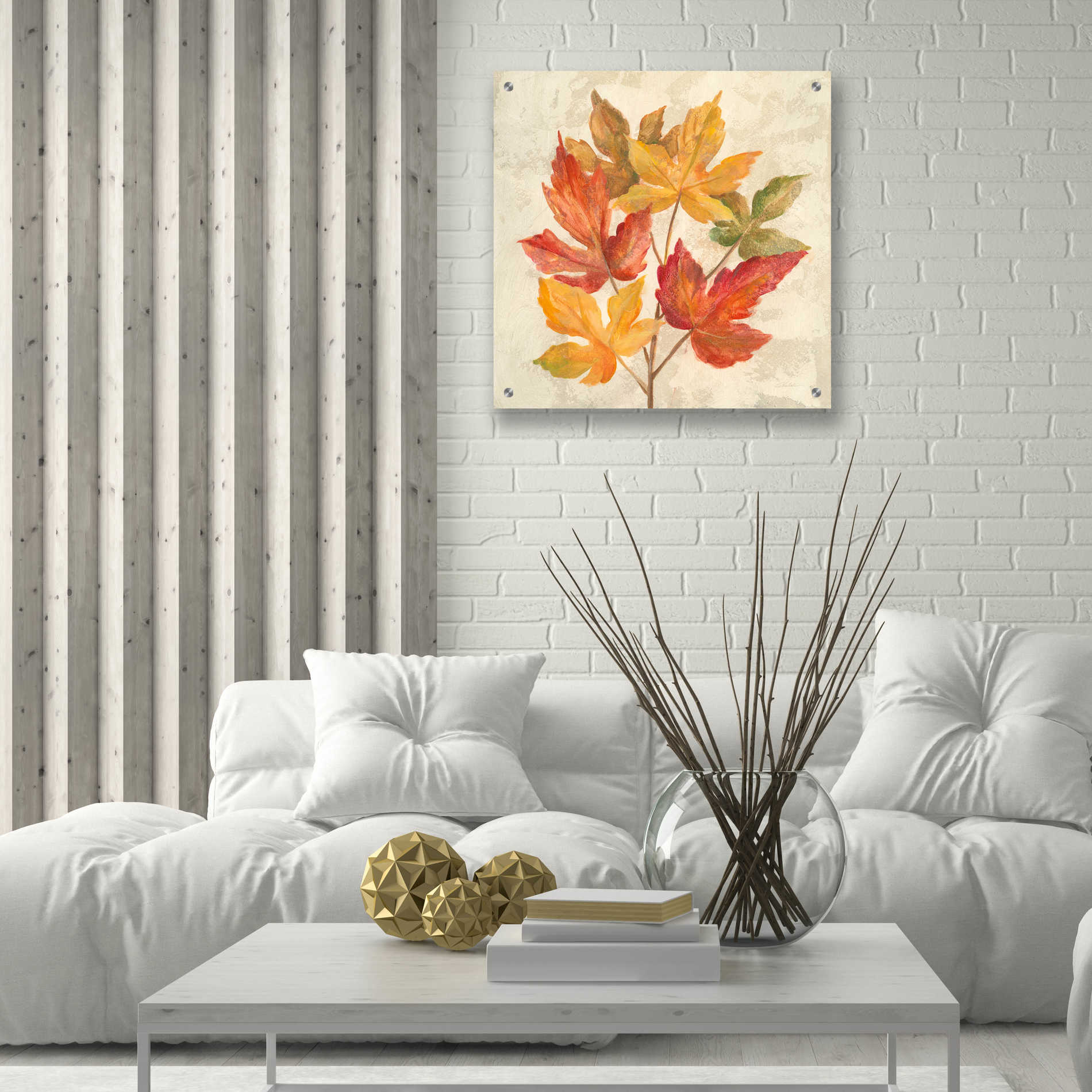 Epic Art 'November Leaves IV' by Silvia Vassileva, Acrylic Glass Wall Art,24x24