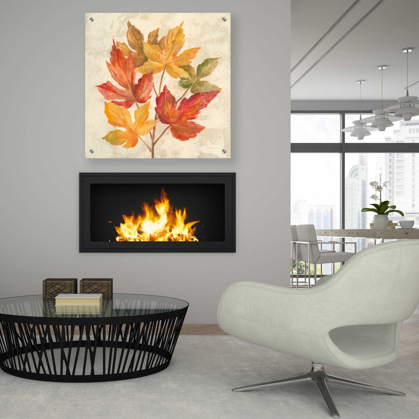 Epic Art 'November Leaves IV' by Silvia Vassileva, Acrylic Glass Wall Art,36x36