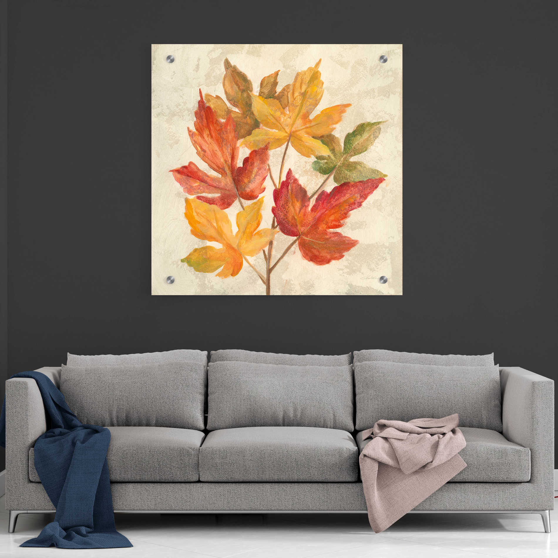 Epic Art 'November Leaves IV' by Silvia Vassileva, Acrylic Glass Wall Art,36x36