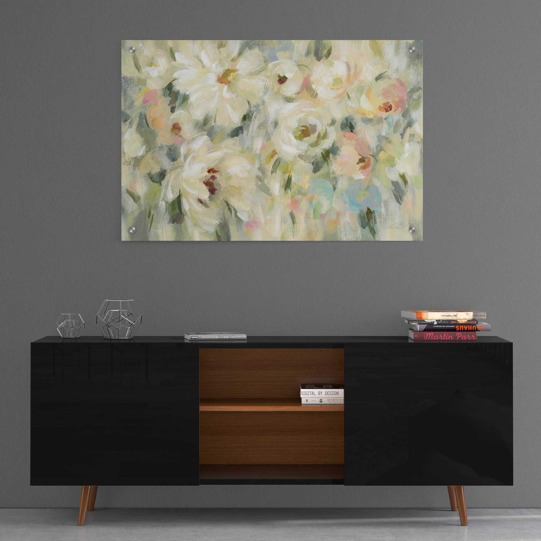 Epic Art 'Expressive Pale Floral' by Silvia Vassileva, Acrylic Glass Wall Art,36x24