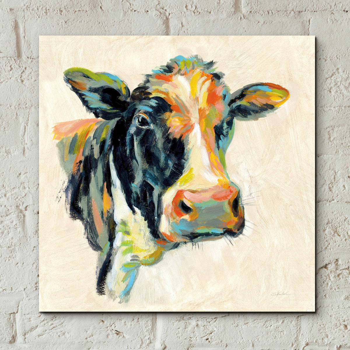 Epic Art 'Expressionistic Cow I' by Silvia Vassileva, Acrylic Glass Wall Art,12x12