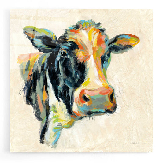 Epic Art 'Expressionistic Cow I' by Silvia Vassileva, Acrylic Glass Wall Art