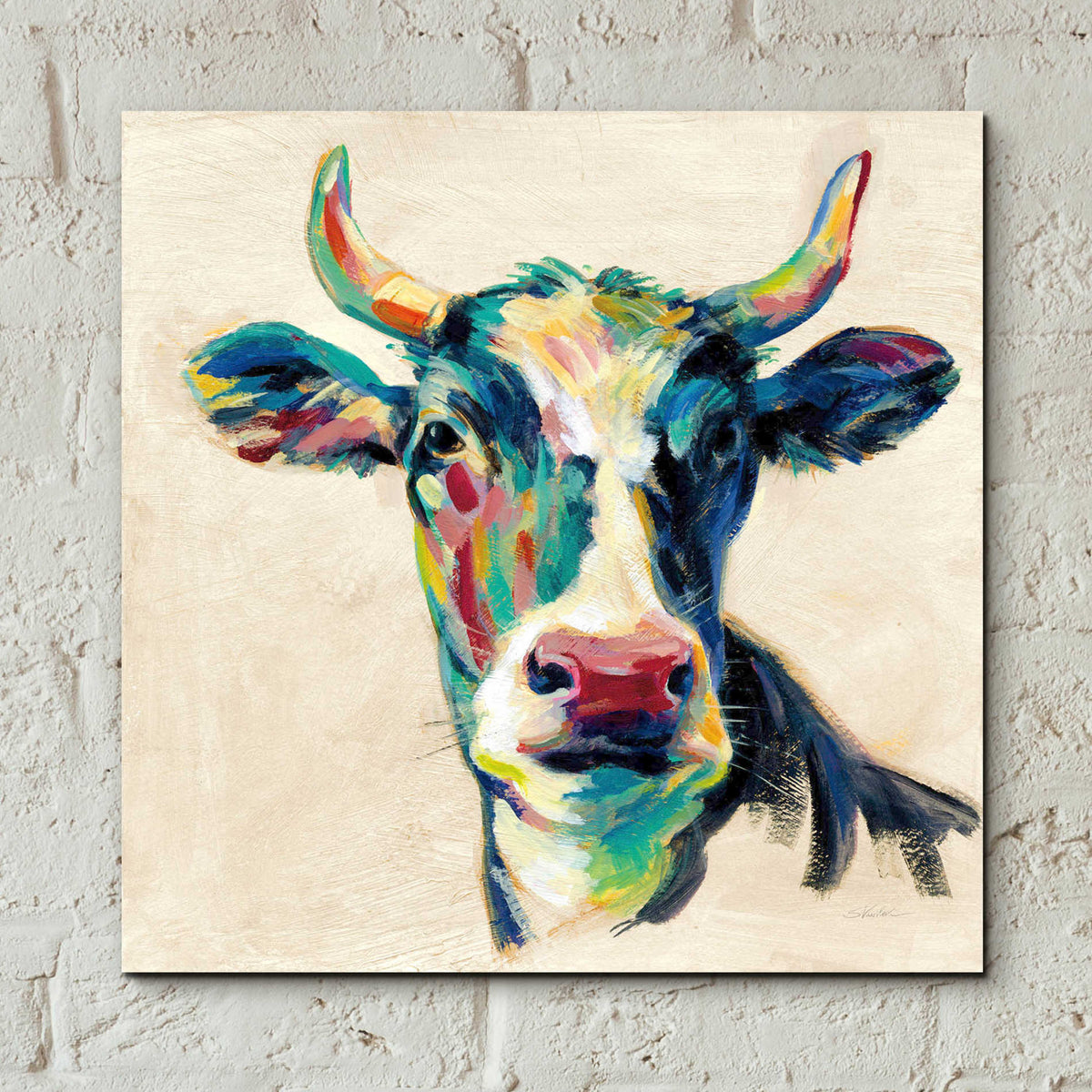 Epic Art 'Expressionistic Cow II' by Silvia Vassileva, Acrylic Glass Wall Art,12x12