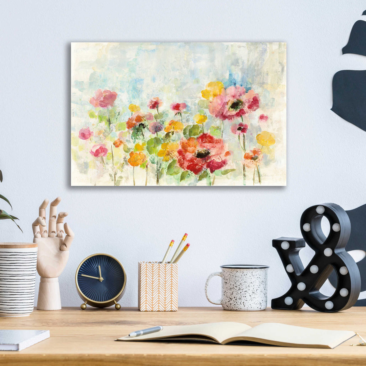Epic Art 'Summer Rain Floral' by Silvia Vassileva, Acrylic Glass Wall Art,16x12