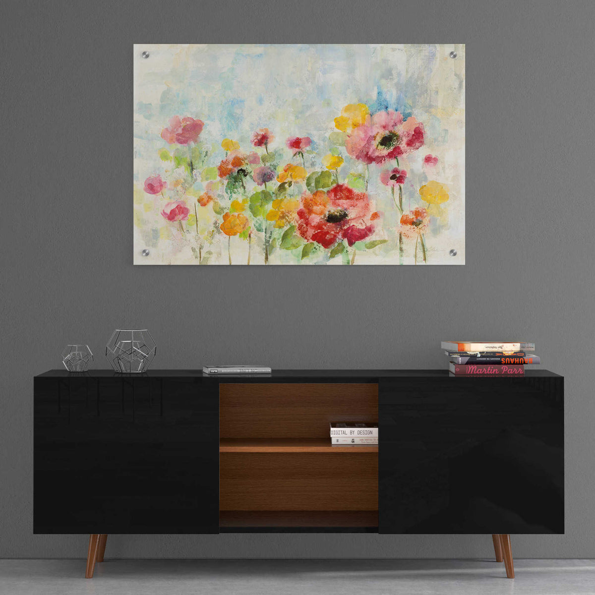 Epic Art 'Summer Rain Floral' by Silvia Vassileva, Acrylic Glass Wall Art,36x24