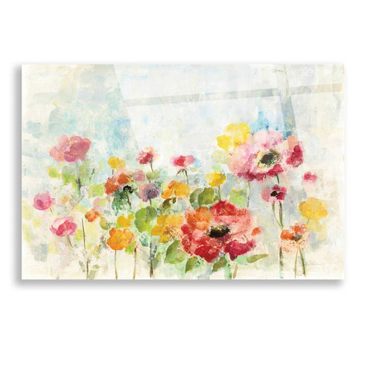 Epic Art 'Summer Rain Floral' by Silvia Vassileva, Acrylic Glass Wall Art