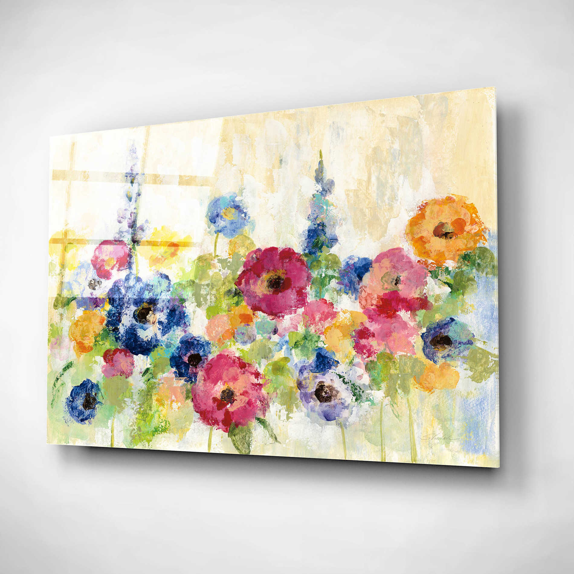 Epic Art 'Sunshine Field Flowers' by Silvia Vassileva, Acrylic Glass Wall Art,16x12