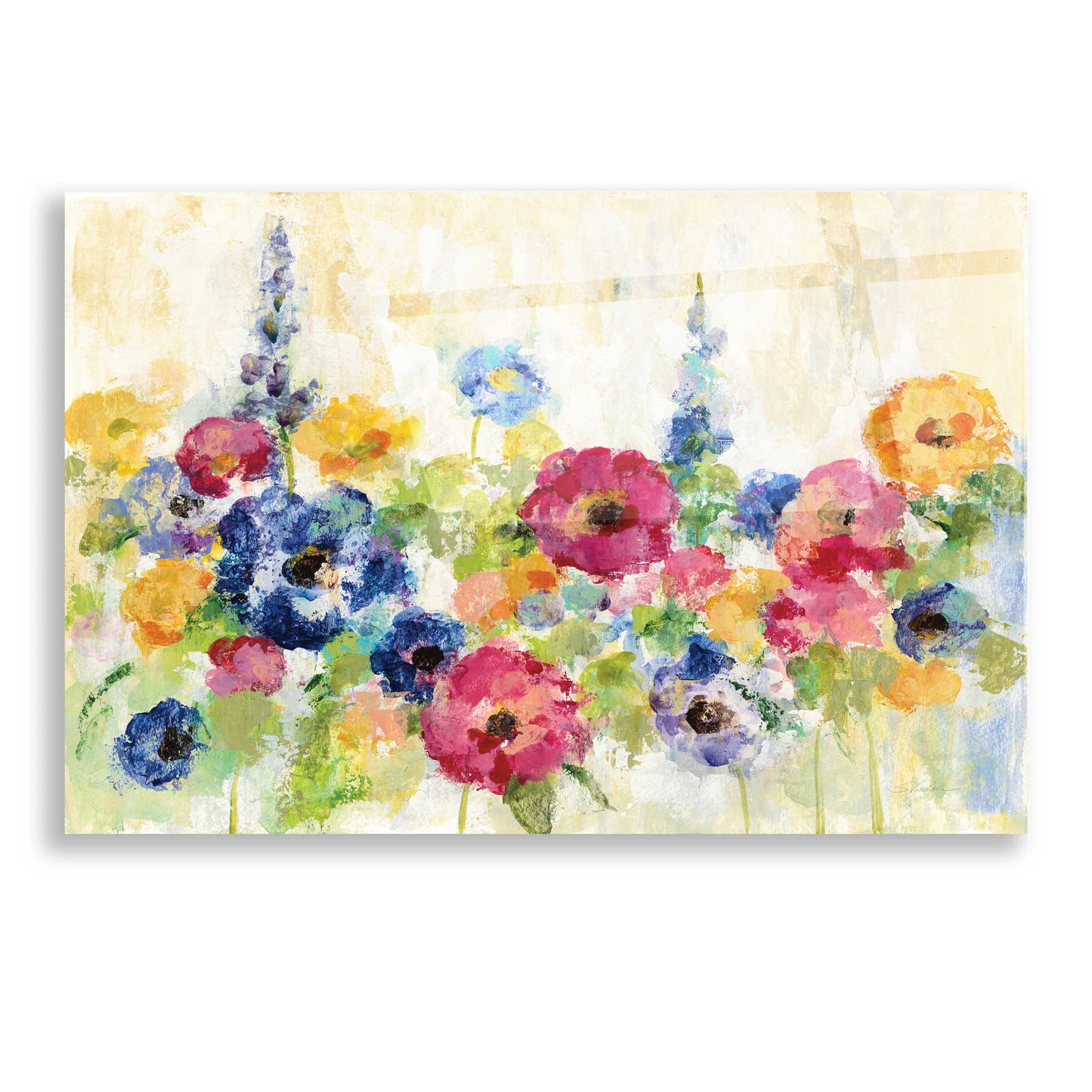 Epic Art 'Sunshine Field Flowers' by Silvia Vassileva, Acrylic Glass Wall Art,16x12