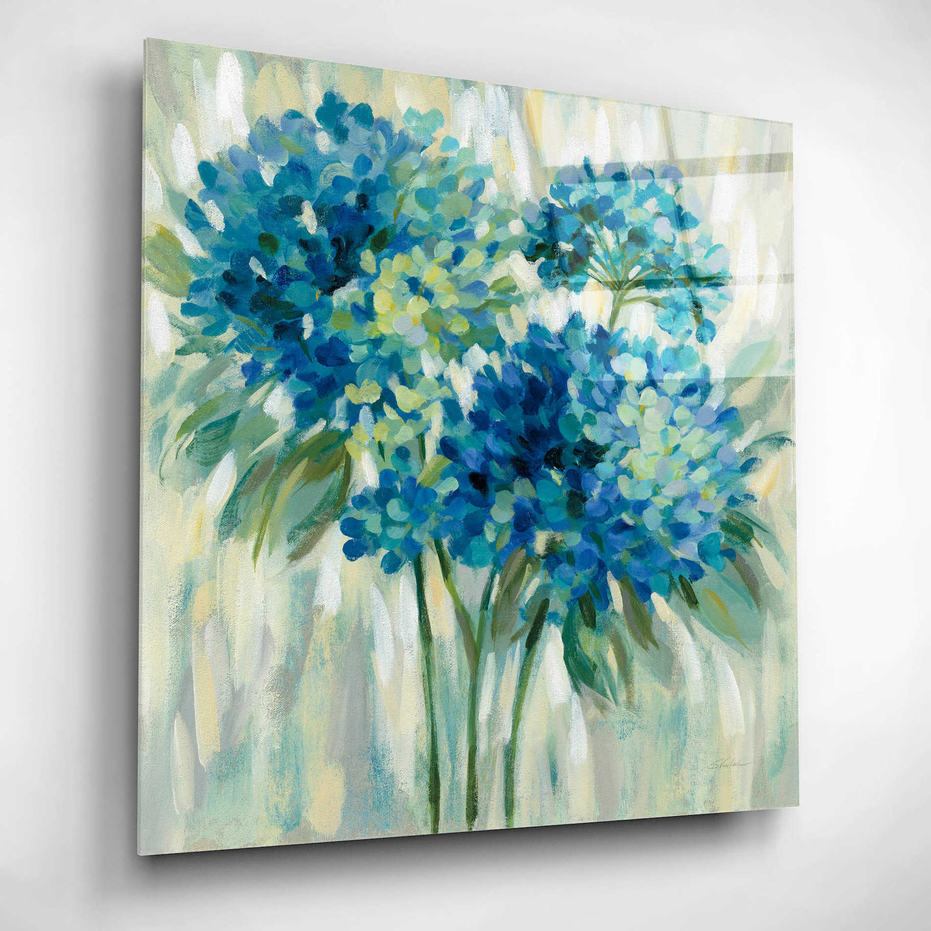 Epic Art 'Burst of Hydrangeas' by Silvia Vassileva, Acrylic Glass Wall Art,12x12