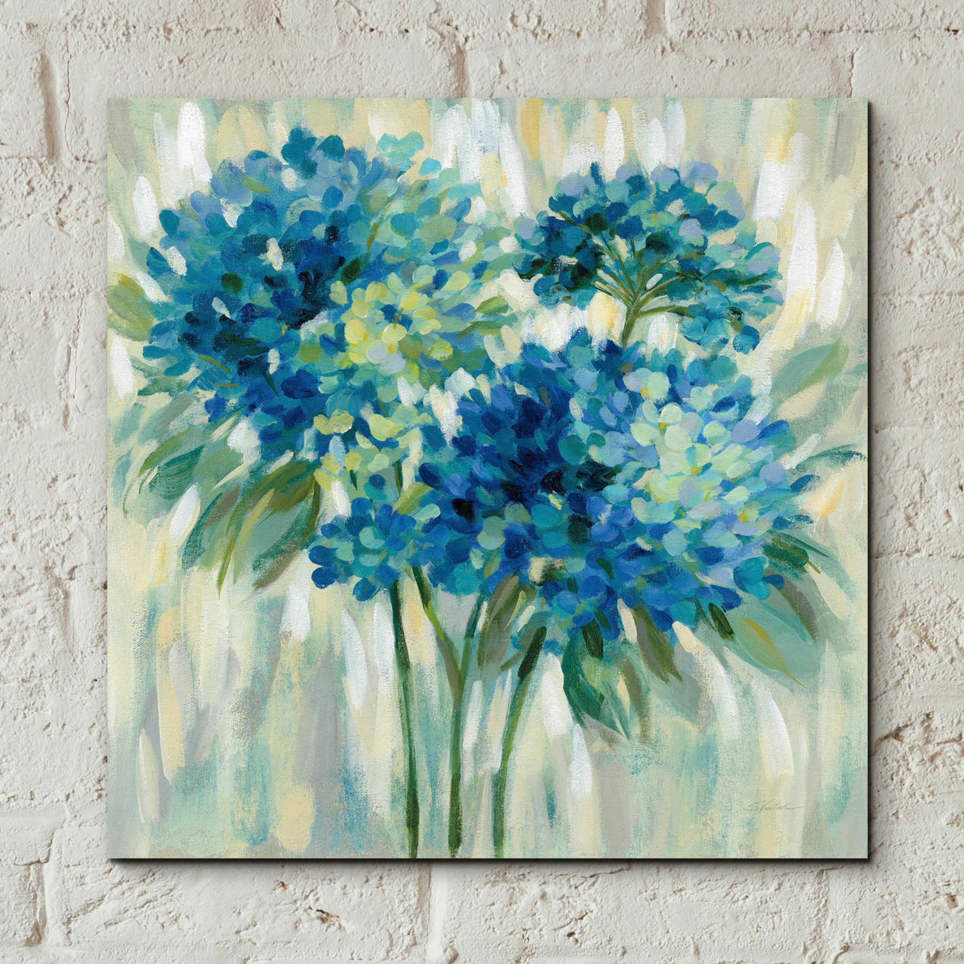 Epic Art 'Burst of Hydrangeas' by Silvia Vassileva, Acrylic Glass Wall Art,12x12