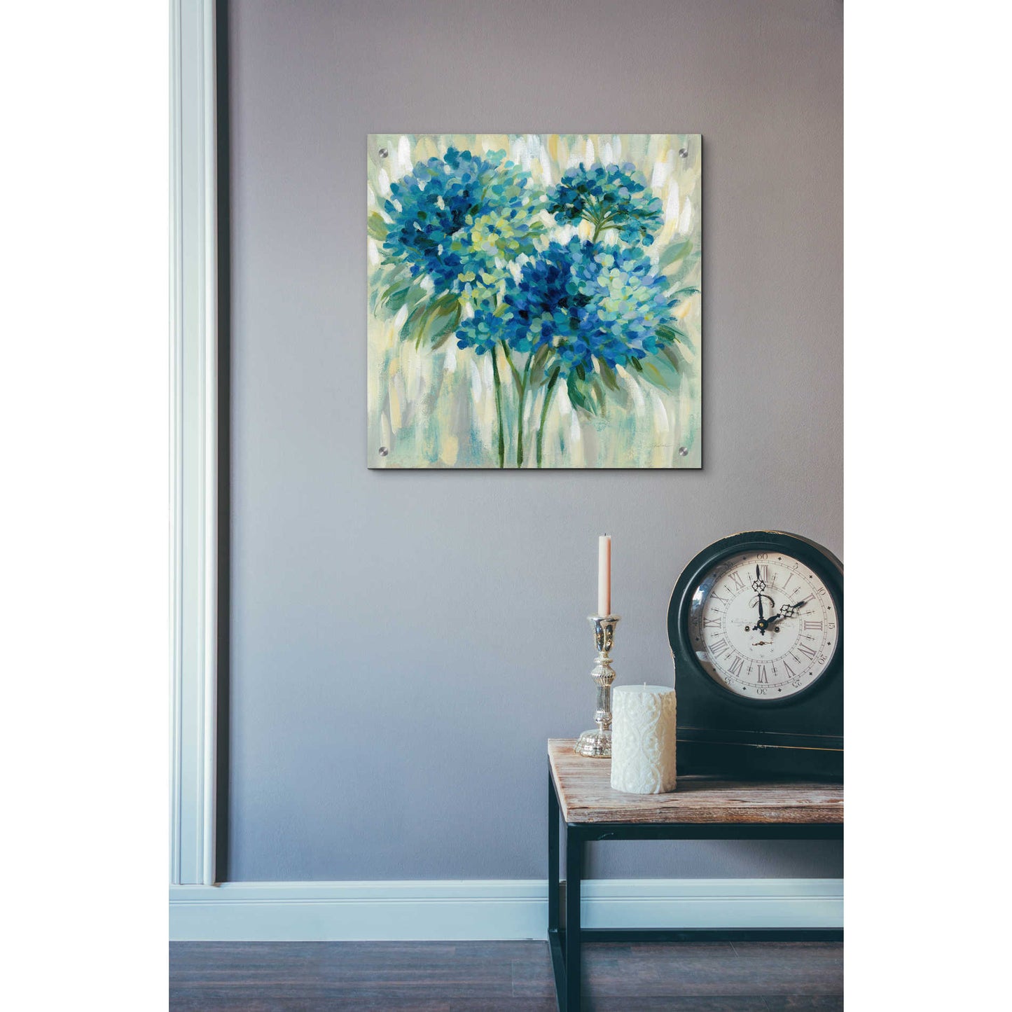 Epic Art 'Burst of Hydrangeas' by Silvia Vassileva, Acrylic Glass Wall Art,24x24