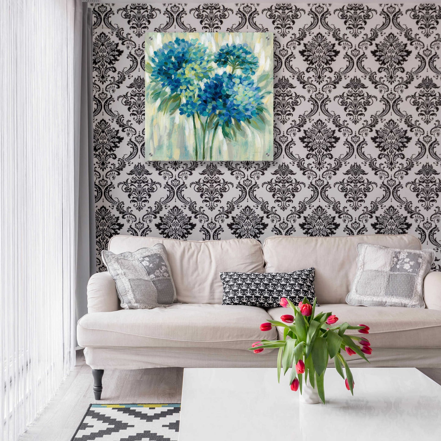 Epic Art 'Burst of Hydrangeas' by Silvia Vassileva, Acrylic Glass Wall Art,24x24