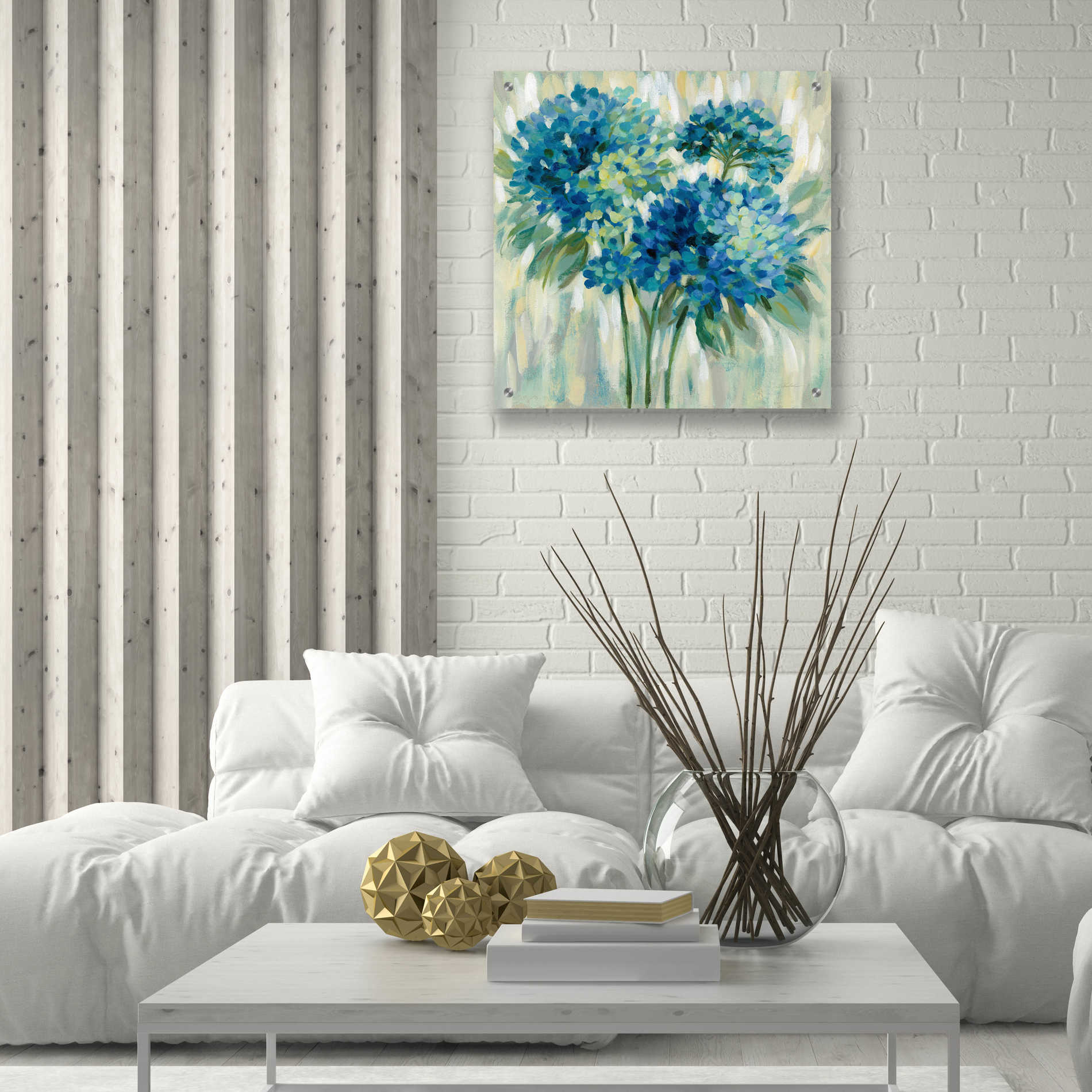 Epic Art 'Burst of Hydrangeas' by Silvia Vassileva, Acrylic Glass Wall Art,24x24