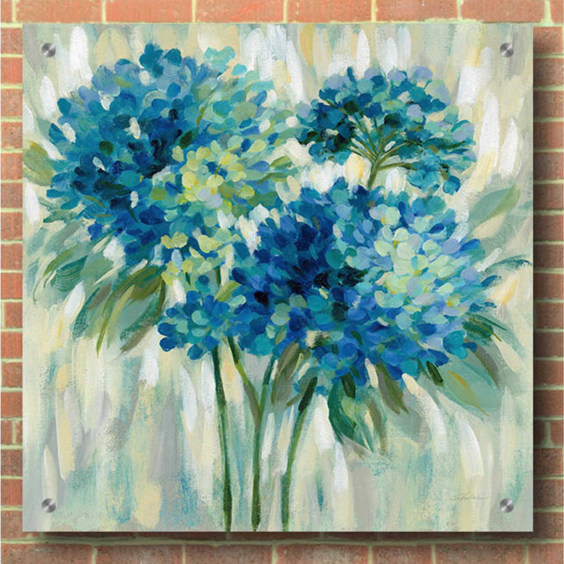 Epic Art 'Burst of Hydrangeas' by Silvia Vassileva, Acrylic Glass Wall Art,36x36