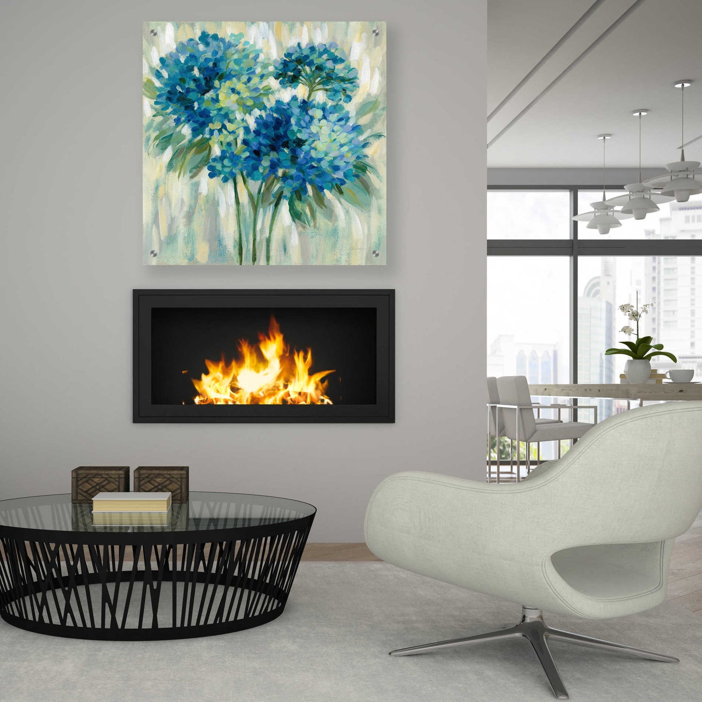 Epic Art 'Burst of Hydrangeas' by Silvia Vassileva, Acrylic Glass Wall Art,36x36