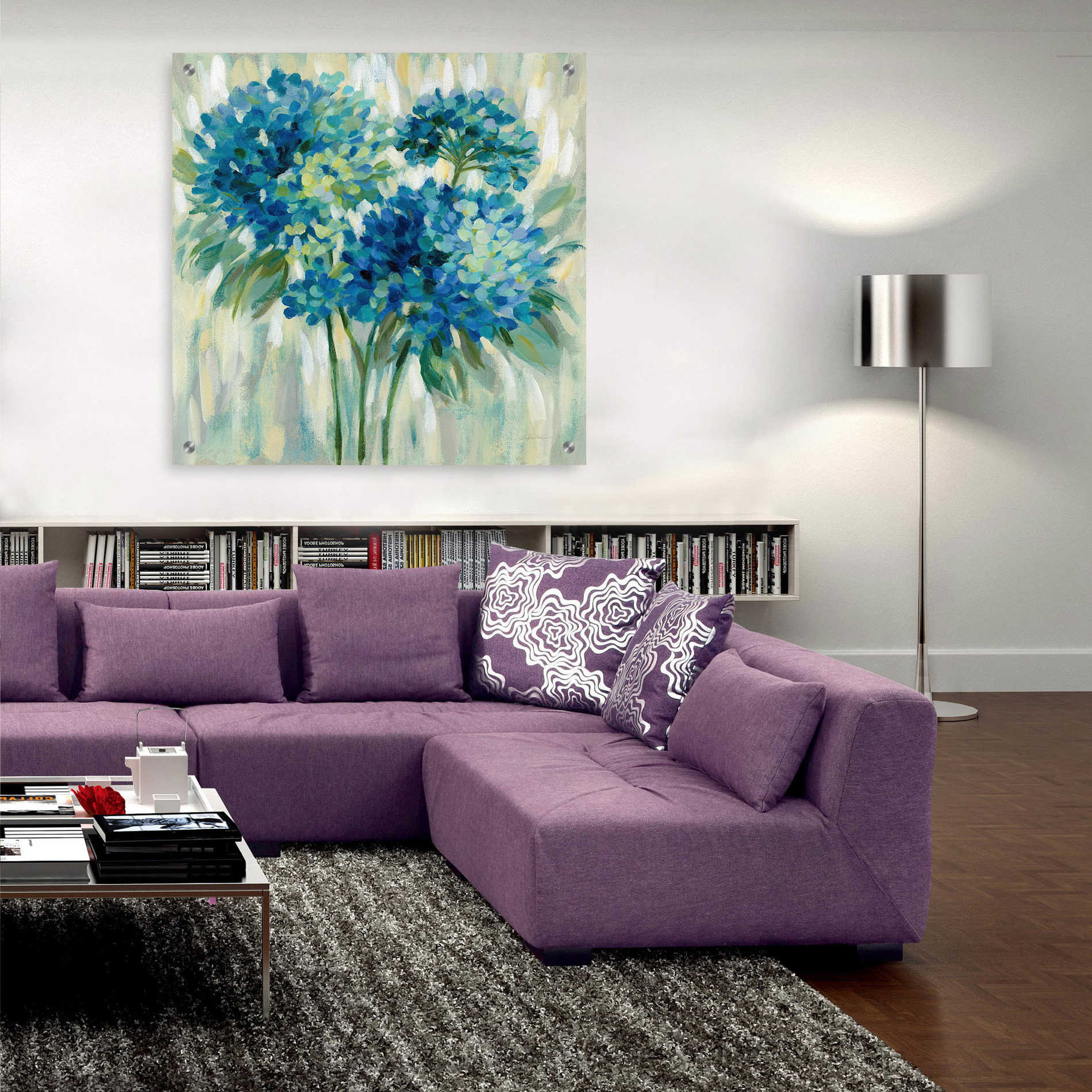 Epic Art 'Burst of Hydrangeas' by Silvia Vassileva, Acrylic Glass Wall Art,36x36