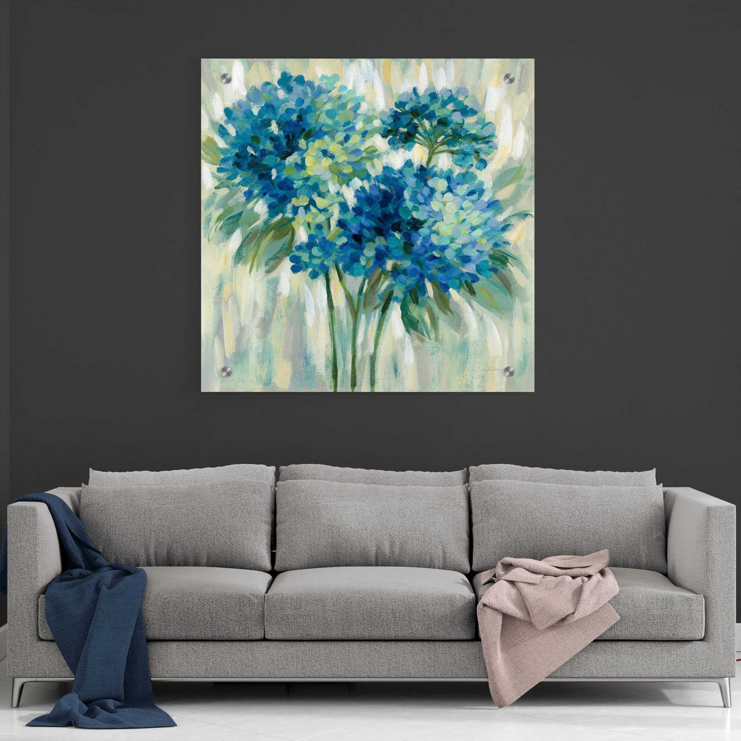 Epic Art 'Burst of Hydrangeas' by Silvia Vassileva, Acrylic Glass Wall Art,36x36