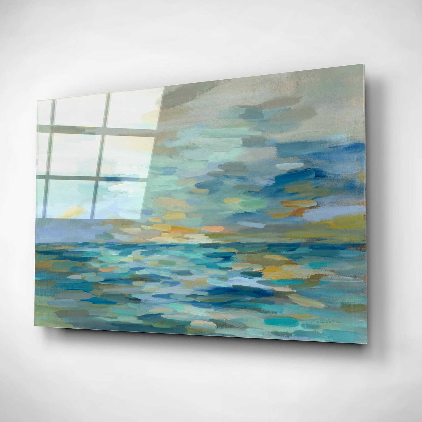 Epic Art 'Pastel Blue Sea' by Silvia Vassileva, Acrylic Glass Wall Art,16x12