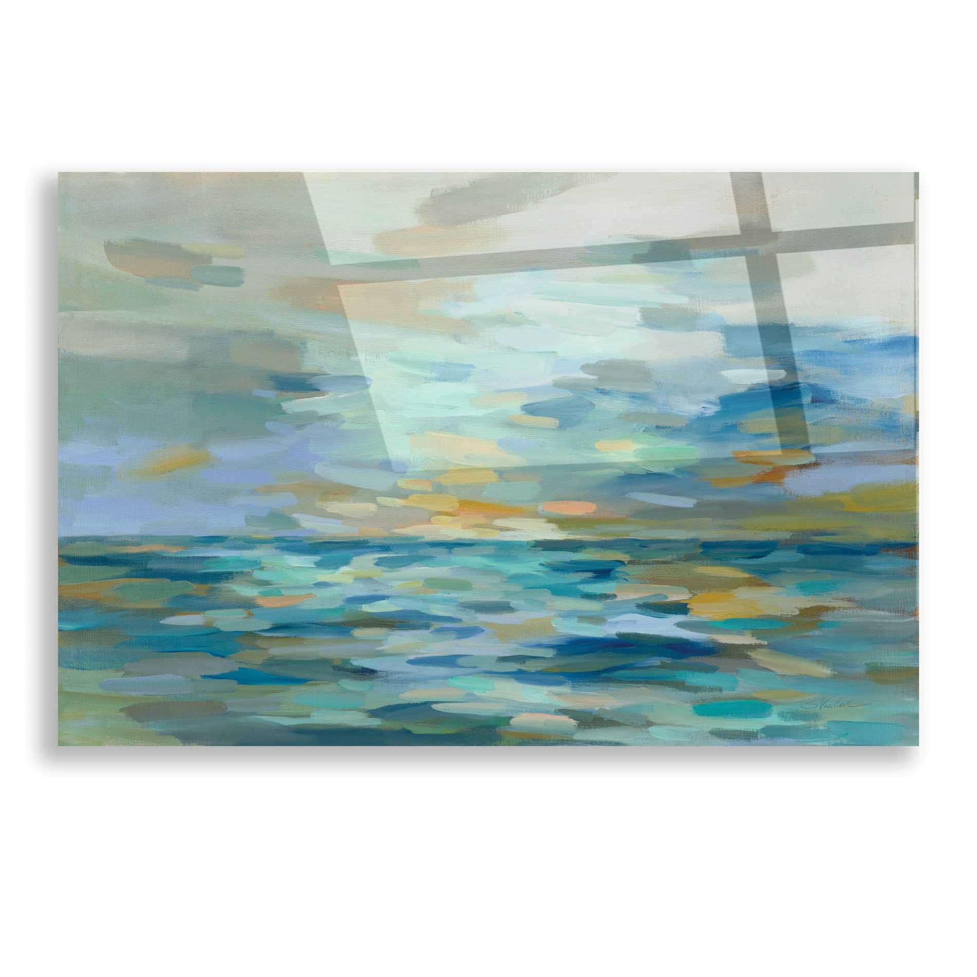 Epic Art 'Pastel Blue Sea' by Silvia Vassileva, Acrylic Glass Wall Art,16x12