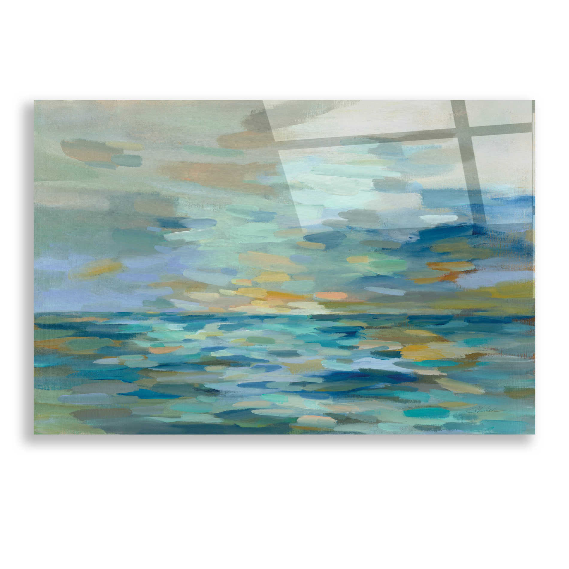 Epic Art 'Pastel Blue Sea' by Silvia Vassileva, Acrylic Glass Wall Art,24x16