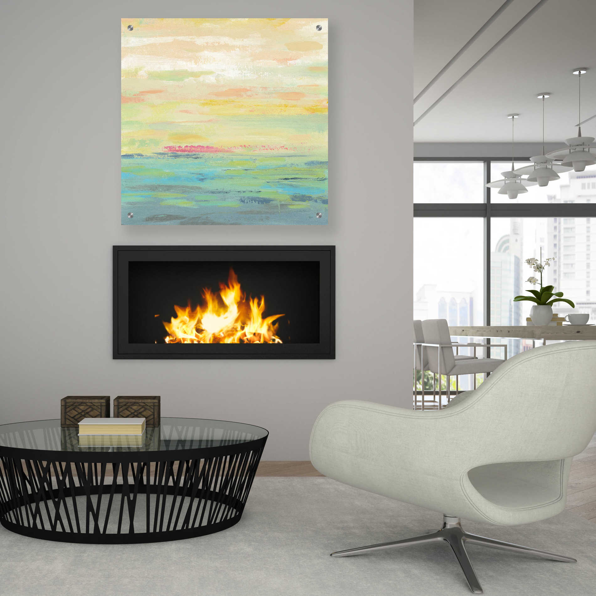 Epic Art 'Pink Clouds I' by Silvia Vassileva, Acrylic Glass Wall Art,36x36