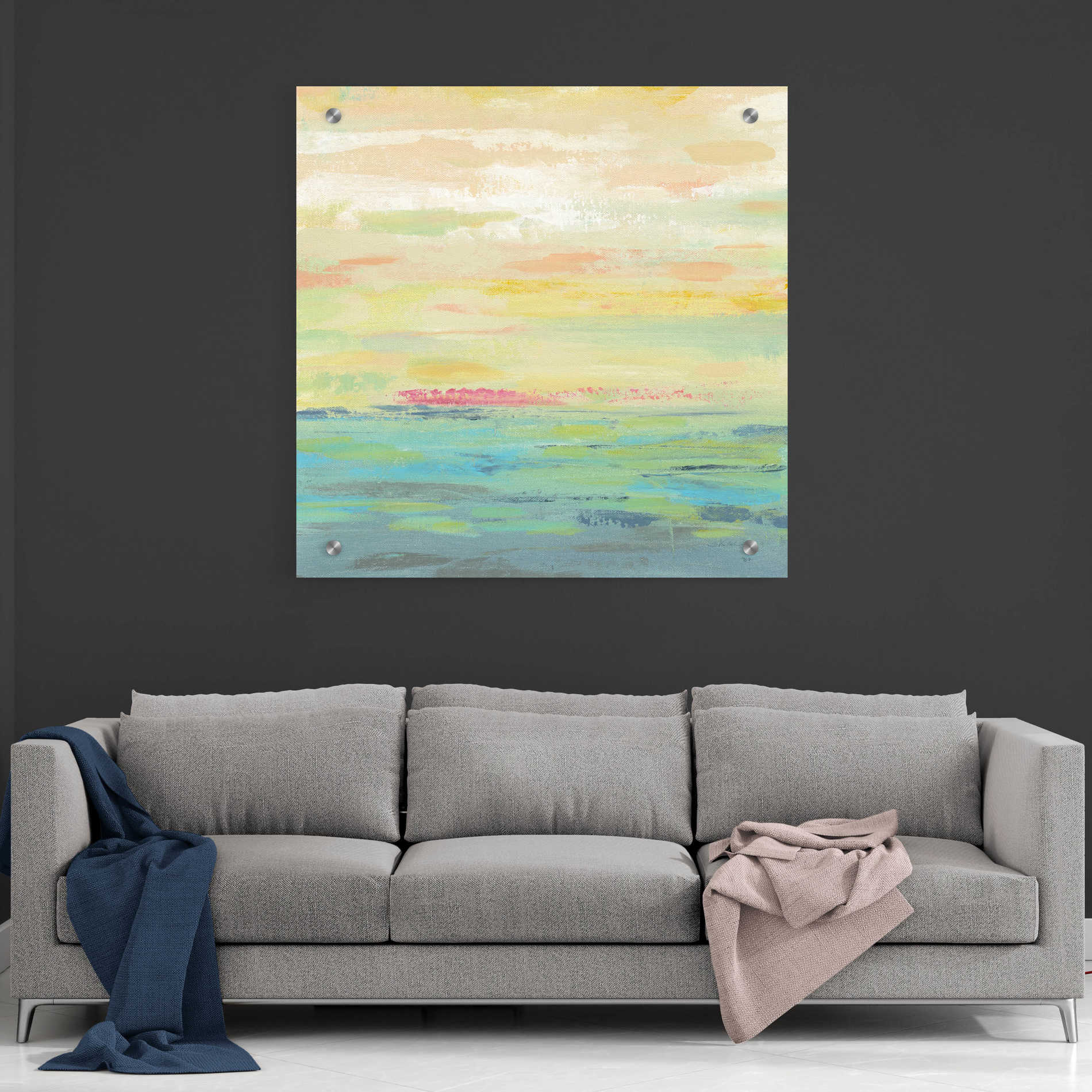 Epic Art 'Pink Clouds I' by Silvia Vassileva, Acrylic Glass Wall Art,36x36