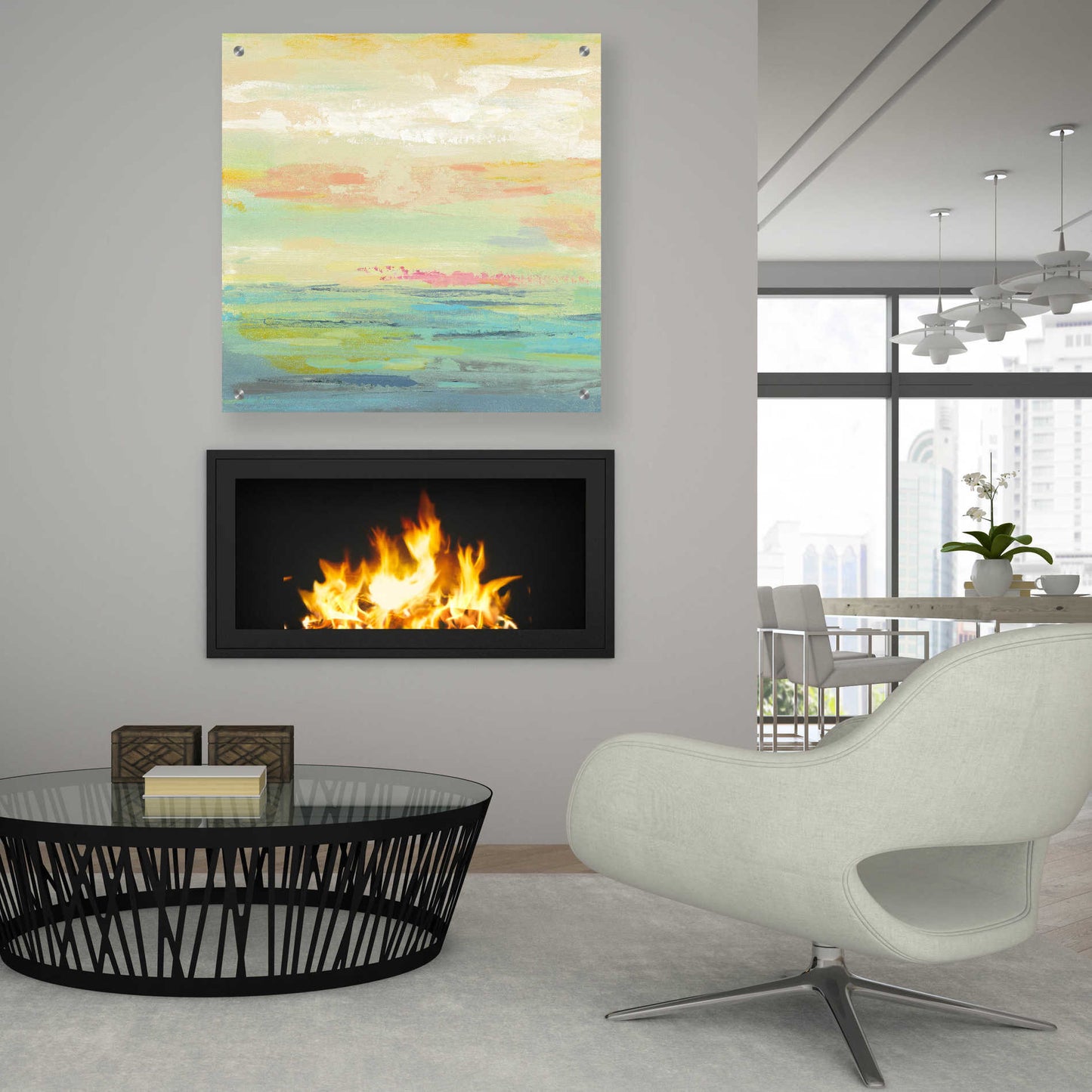 Epic Art 'Pink Clouds II' by Silvia Vassileva, Acrylic Glass Wall Art,36x36